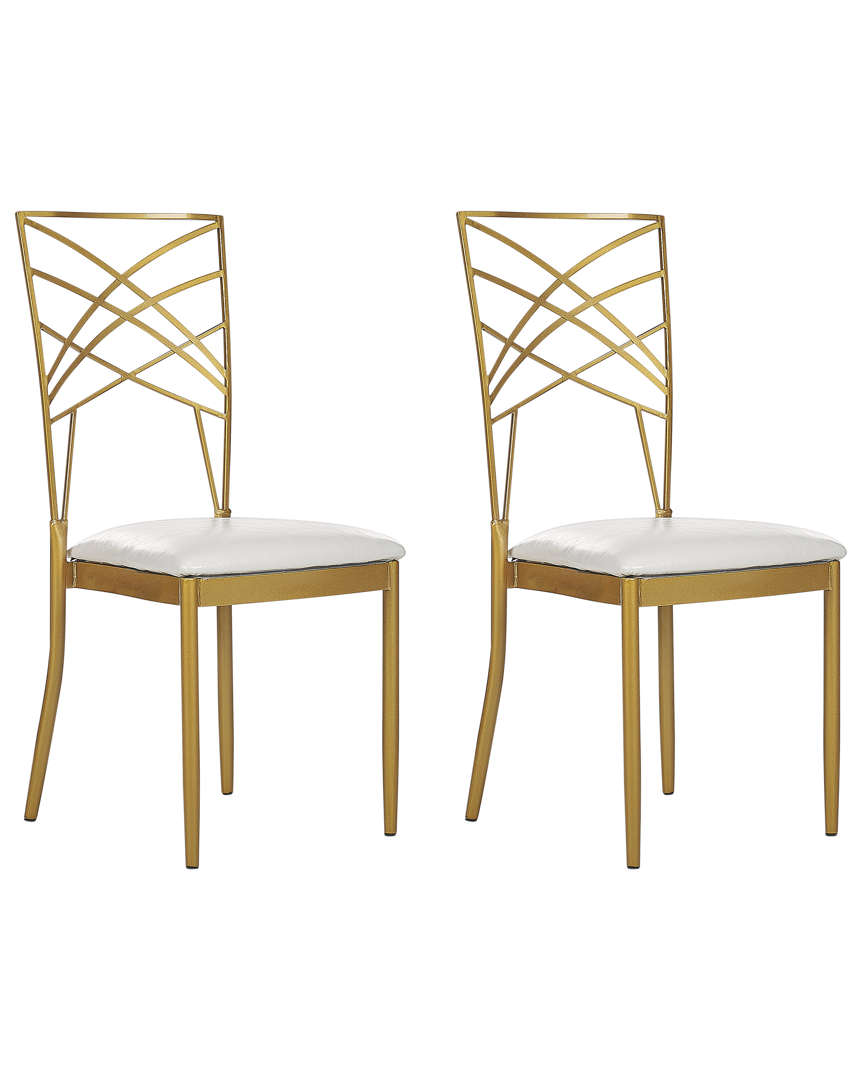 Conjunto de 2 cadeiras de jantar em metal dourado GIRARD