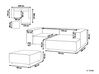 Lněná modulární rohová pohovka s taburetem béžová levá APRICA_857012