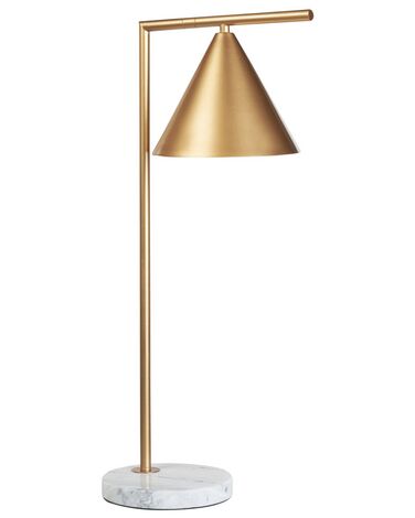 Lámpara de mesa de metal dorado/blanco crema 65 cm MOCAL