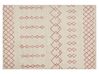 Teppich Baumwolle beige / rosa 140 x 200 cm geometrisches Muster Kurzflor BUXAR_839303