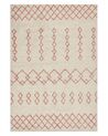 Teppich Baumwolle beige / rosa 140 x 200 cm geometrisches Muster Kurzflor BUXAR_839303