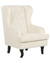 Velvet Fabric Wingback Chair Off-White ALTA_908508