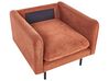 Conjunto de sofás 5 lugares com repousa-pés em tecido castanho dourado VINTERBRO_907084