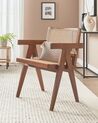 Chaise en bois d'acajou marron et rotin tressé clair WESTBROOK_872189