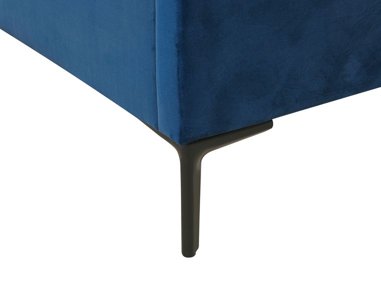 Velvet EU King Size Ottoman Bed Blue SEZANNE Beliani.co.uk