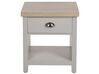 Mesa de noche 1 cajón gris claro/madera clara/plateado 45 x 40 cm CLIO_812272