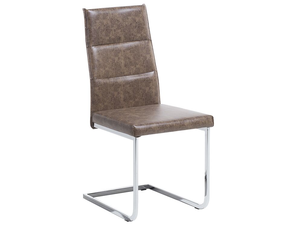 Chaise de cuisine en similicuir marron clair ROCKFORD  Beliani.fr