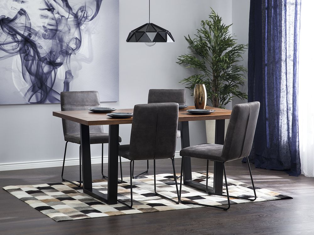 Esstisch dunkler Holzfarbton 160 x 90 cm AUSTIN | Beliani.de