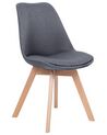 Conjunto de 2 sillas de comedor de poliéster gris grafito/madera clara DAKOTA II_728815
