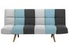 Fabric Sofa Bed Grey and Blue Patchwork INGARO_754793