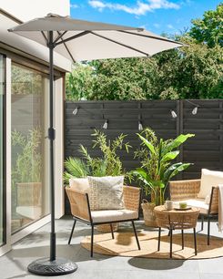 Puolikas aurinkovarjo beige 270 x 100 cm GALATI Puolikas aurinkovarjo beige 270 x 100 cm GALATI