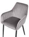 Conjunto de 2 sillas de comedor de terciopelo gris oscuro WELLSTON_901892