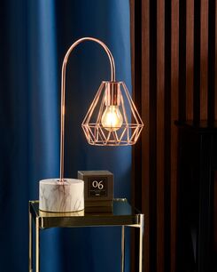 Pöytävalaisin metalli kupari MOONI keskikokoinen