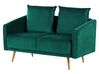 2-Sitzer Sofa Samtstoff grün mit goldenen Beinen MAURA_788738