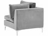 Left Hand 5 Seater Modular Velvet Corner Sofa Grey EVJA_789219