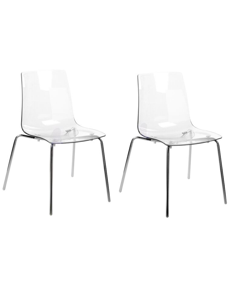 Set of 2 Dining Chairs Transparent SILERTON_844654