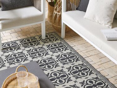 Outdoor Area Rug 120 x 180 cm Black and White NELLUR