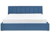 Čalúnená posteľ s úložným priestorom 180 x 200 cm modrá DREUX_861129