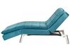 Chaise-longue ajustável em veludo azul esverdeado LOIRET_877693