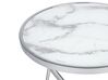 Marble Effect Side Table White with Silver MERIDIAN II_758977