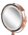 Miroir de maquillage éclairage LED ø 18 cm rose doré BAIXAS_813681