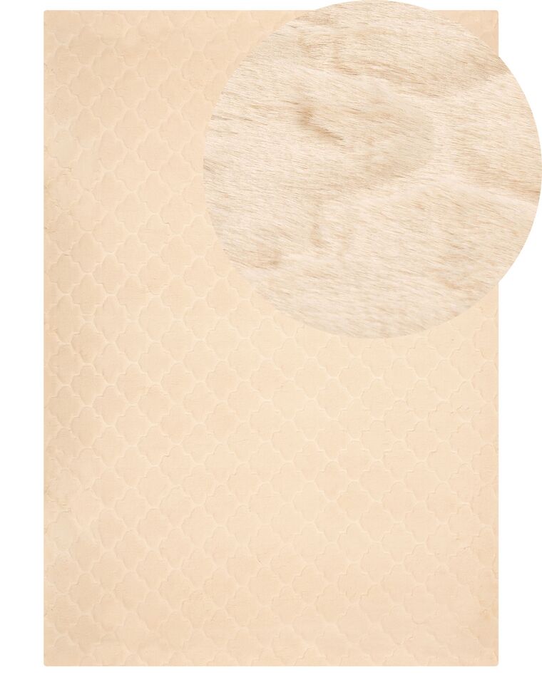 Tappeto pelliccia sintetica beige 160 x 230 cm GHARO_866671