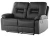 Faux Leather Manual Recliner Living Room Set Black BERGEN_681617