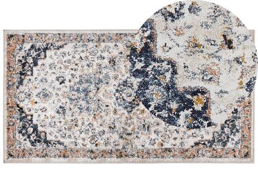 Teppich mehrfarbig 80 x 150 cm orientalisches Muster Kurzflor HERMON