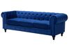 Ensemble canapé et fauteuil en velours bleu cobalt 4 places CHESTERFIELD_721627