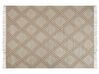 Teppich Baumwolle beige / weiß 140 x 200 cm Kurzflor KACEM_848941