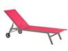 Chaise longue en acier et textile rouge LEVANZO_825476