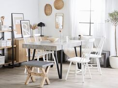 Ruokapöytä vaaleanharmaa/musta 150 x 90 cm ADENA Ruokapöytä vaaleanharmaa/musta 150 x 90 cm ADENA