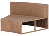 Lounge Set Rattan sandbeige 9-Sitzer rund Auflagen weiss SEVERO_904442