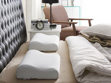 Memory Foam Bed High Profile Pillow 50 x 30 cm White KANGTO
