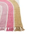 Tapete para crianças em algodão creme e rosa padrão de arco-íris 140 x 200 cm TATARLI_906582