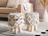 Cotton Footstool Beige with Black THONDI_839662