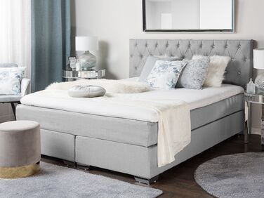 Fabric EU Super King Divan Bed Light Grey DUCHESS