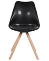 Lot de 2 chaises noires brillantes avec pieds en bois DAKOTA_804226