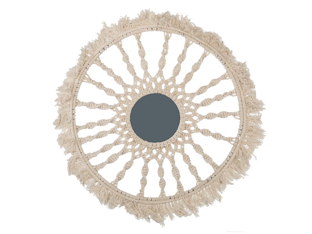 Wandspiegel beige Geflecht ø 55 cm SINNAR | Beliani.de