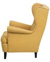 Fabric Wingback Chair Yellow ABSON_747416
