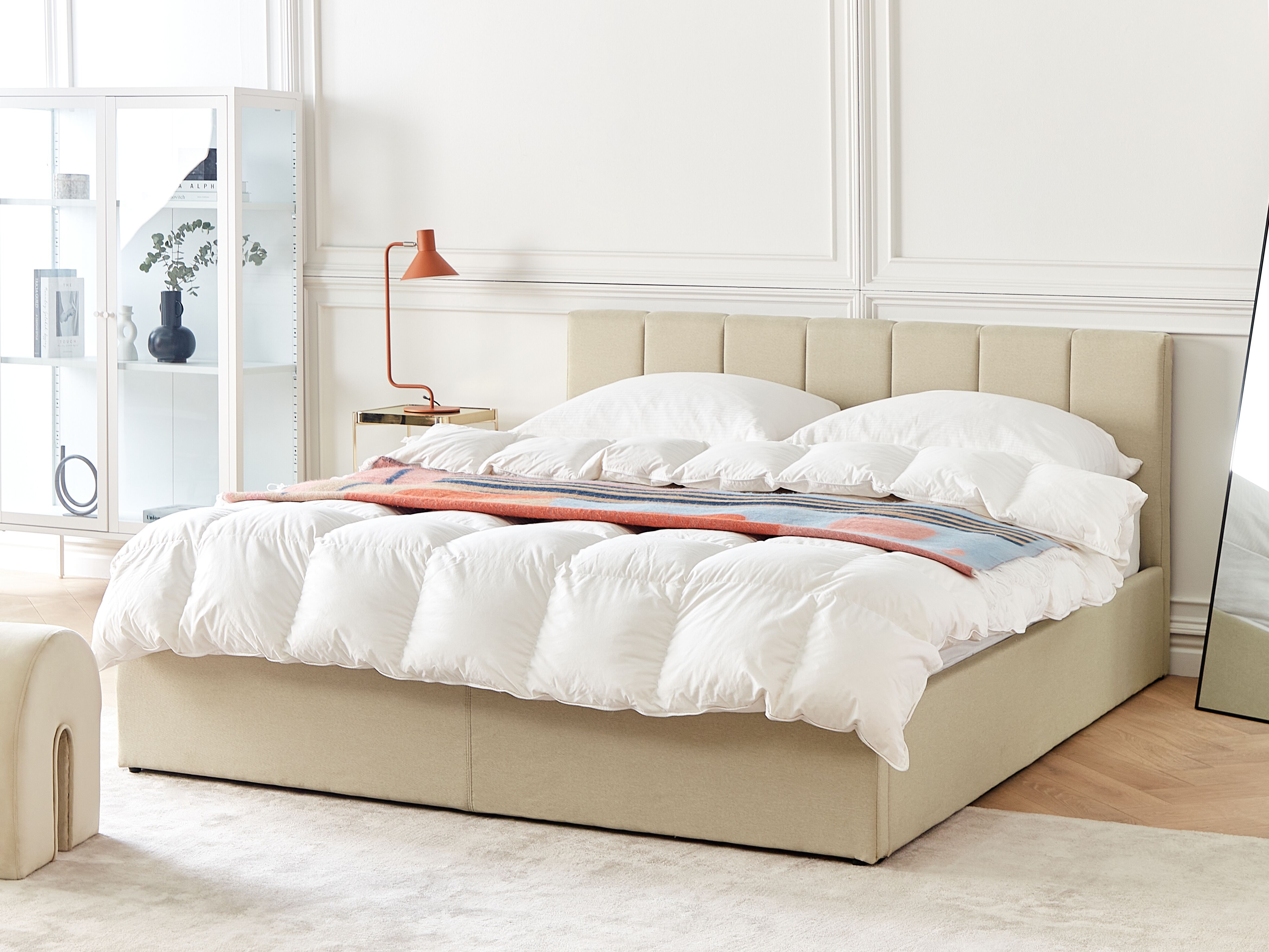 Beliani Cama Con Somier NOYERS 140 X 200 Cm Terciopelo Gris | Leroy Merlin