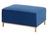 Canapé angle à gauche en velours bleu foncé 4 places avec pouf OSLO_744161