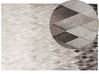 Teppich Kuhfell weiß / grau 160 x 230 cm Patchwork Kurzflor MALDAN_742832