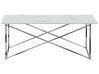 Konferenční stolek s mramorovým efektem bílý/stříbrný EMPORIA_757570
