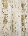Teppich Kuhfell beige / gold 160 x 230 cm Patchwork Kurzflor TOKUL_787215