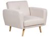Ensemble canapés et fauteuil en tissu beige 6 places avec pouf FLORLI_905906