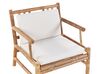 4 Seater Bamboo Wood Garden Sofa Set White RICCIONE_836498