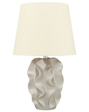 Lámpara de mesa de cerámica blanco crema/dorado 46 cm ALLIKA