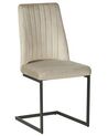 Conjunto de 2 sillas de comedor de terciopelo gris pardo/negro LAVONIA_790017