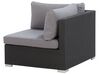 Lounge Set Rattan schwarz 4-Sitzer linksseitig modular Auflagen graphitgrau SANO II_375347